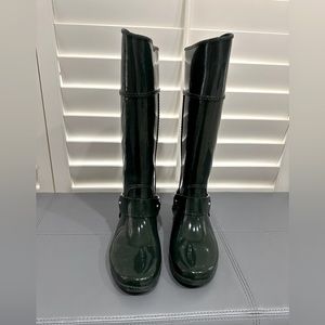 Michael Kors  tall rain boots. dark green . Women size 8.